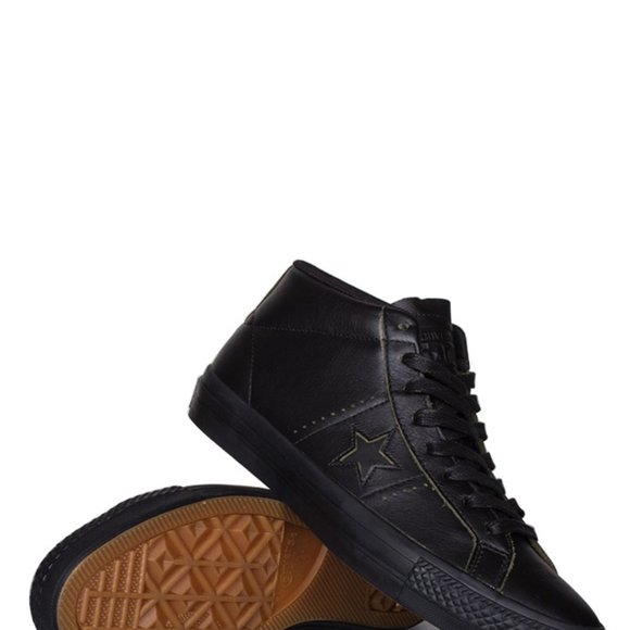 NIB Converse One Star Pro Mid Rub Off Leather Black 155518C - Picture 7 of 12